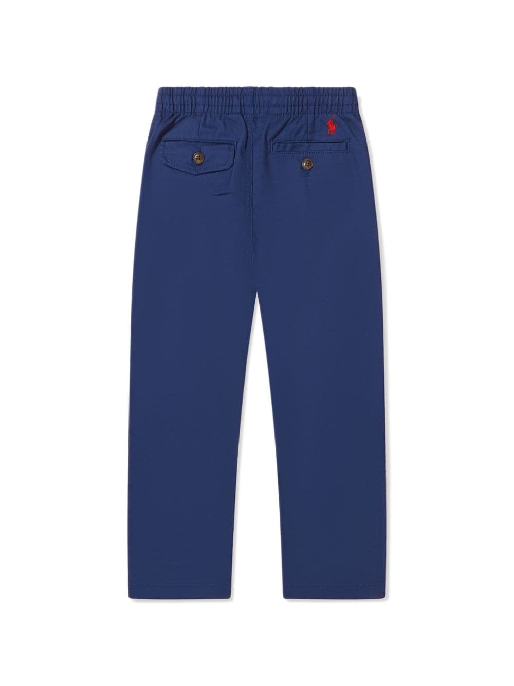 Shop Ralph Lauren Polo Pony-embroidered Cotton Trousers In Blue