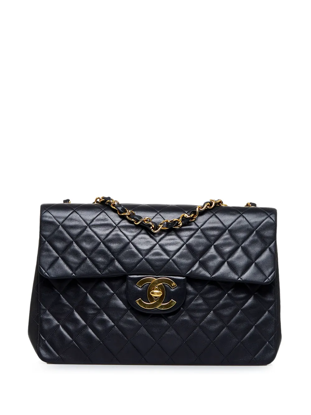 Click to view more detailed imagery on our partner's website Pre-owned Chanel 1991-1994 Jumbo Classic Flap Shoulder Bag In Black