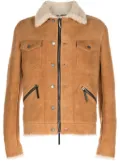 Giuseppe Zanotti shearling-collar suede jacket - Brown