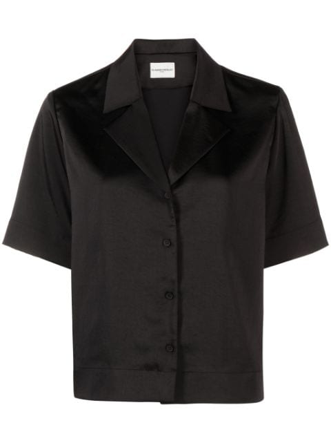 Claudie Pierlot camisa satinada con cuello cubano