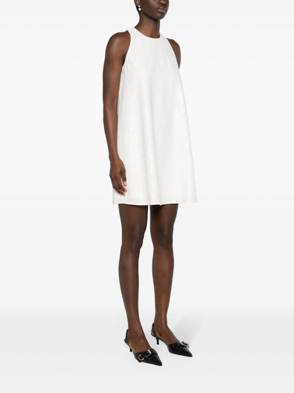 Shop Claudie Pierlot Sequinned Shift Minidress In White