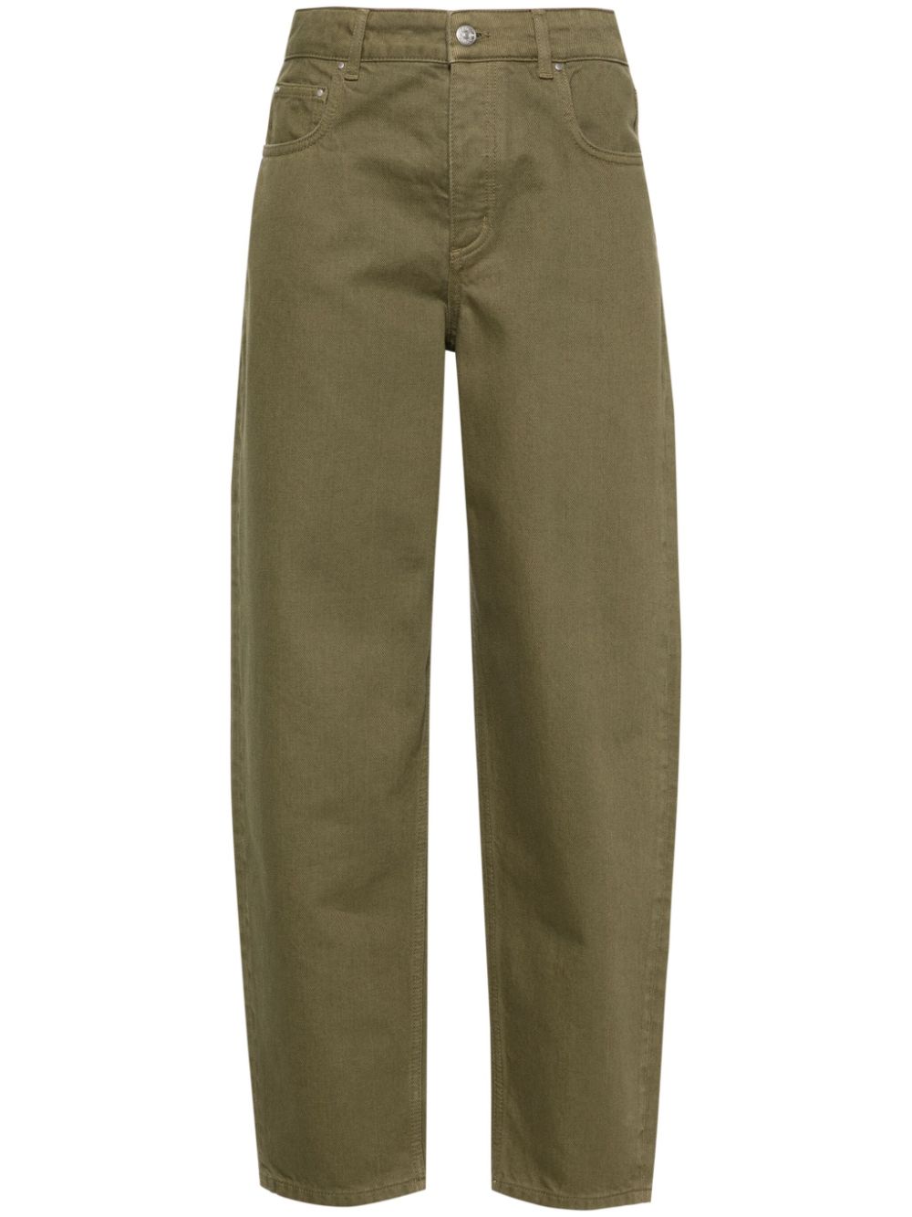 Claudie Pierlot Mid-rise Tapered Jeans In Green