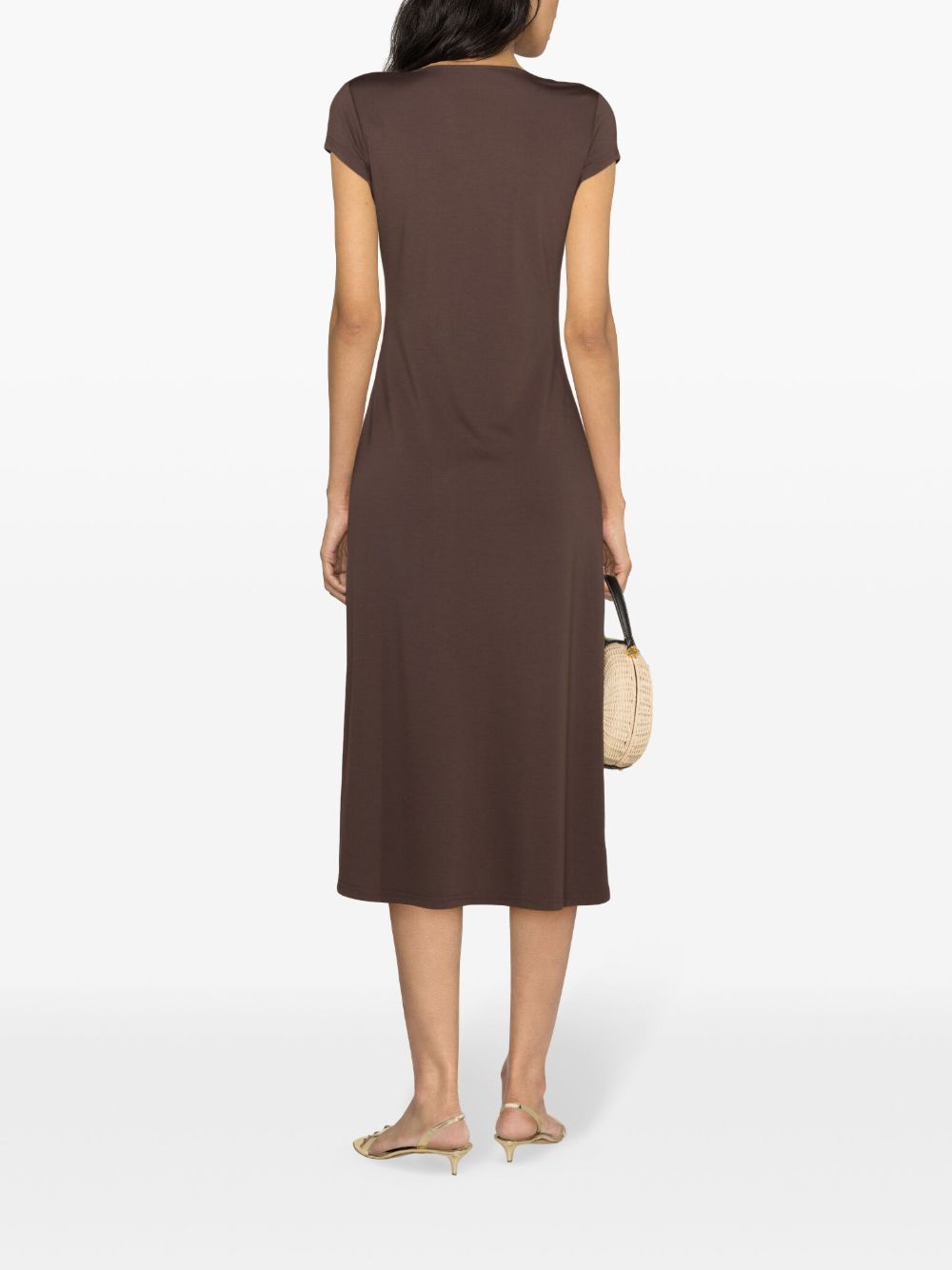 Shop Claudie Pierlot Timerica Asymmetrical Dress In Brown