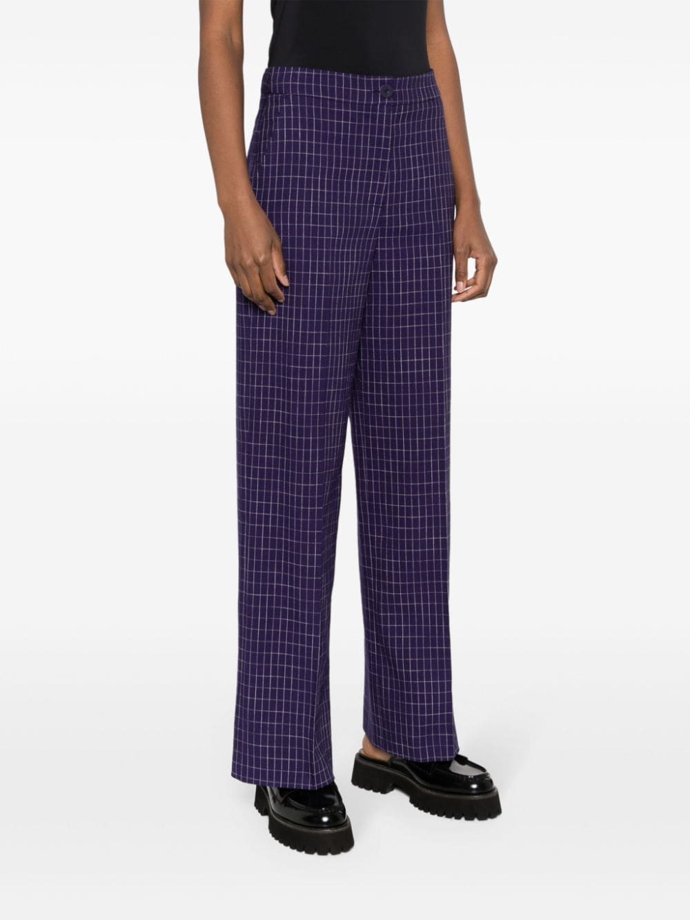 Shop Claudie Pierlot Checked Tailored Trousers In Blue