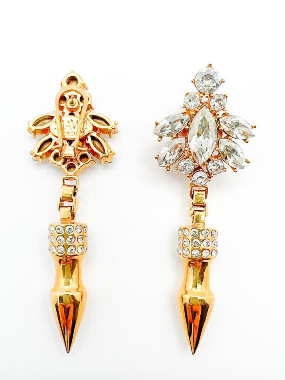 Jennifer Gibson Mawi London Crystal Spike Earrings 2000s - Goud