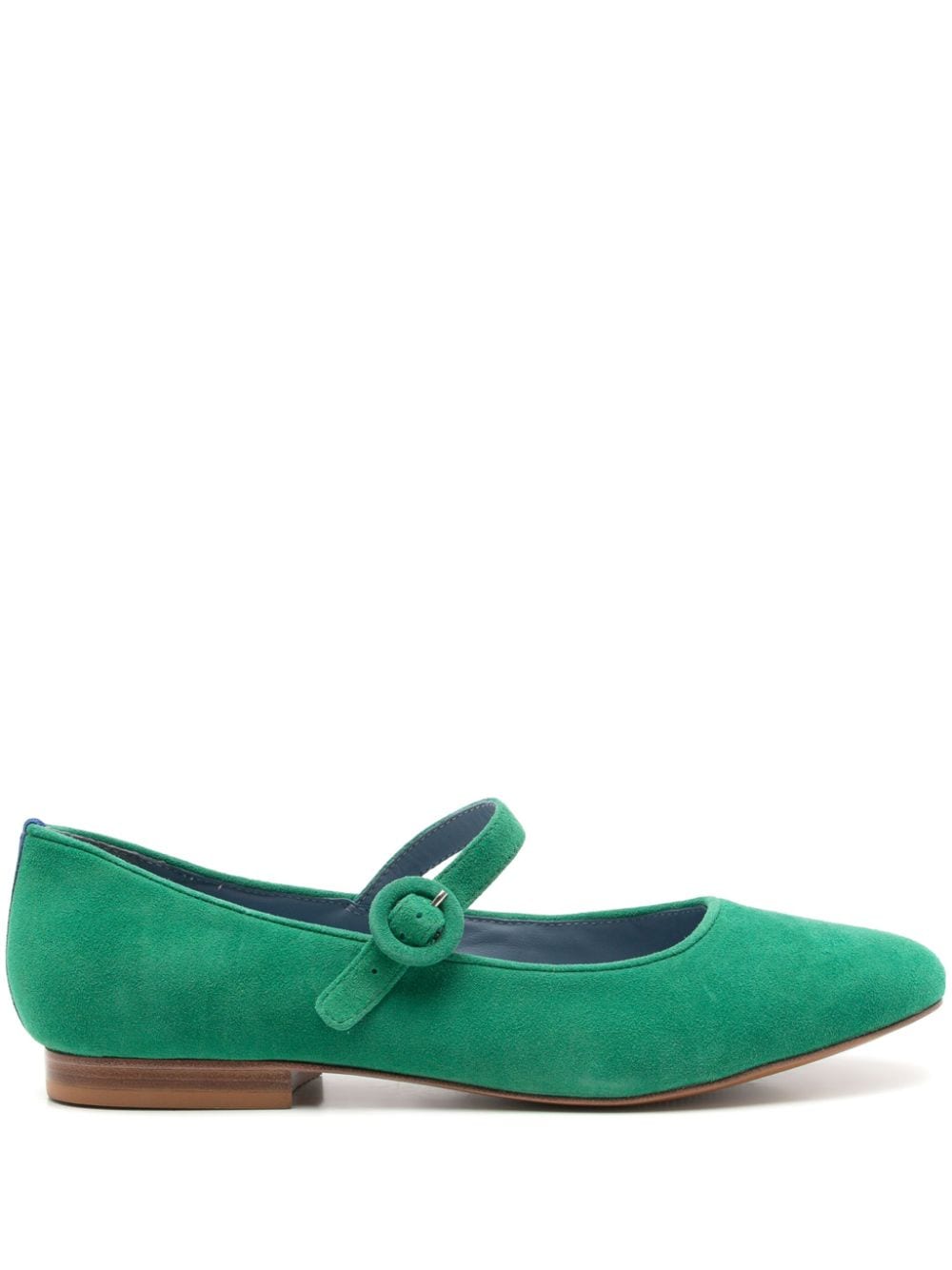 Blue Bird Shoes Doll Suede Ballerina Shoes In Green
