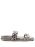 Blue Bird Shoes braided suede slides - Metallic