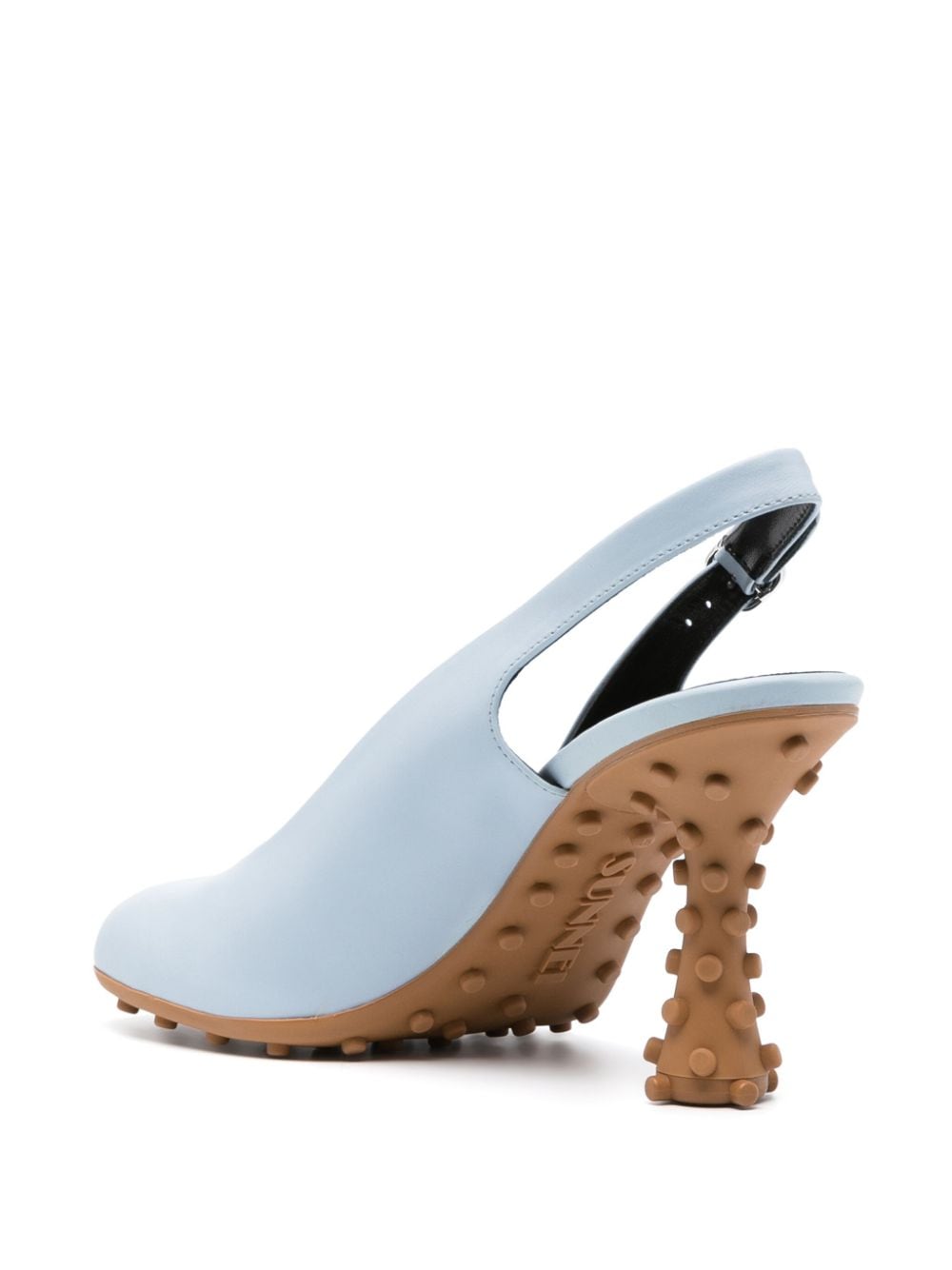 Shop Sunnei Chiodi Passo 90mm Leather Pumps In Blue