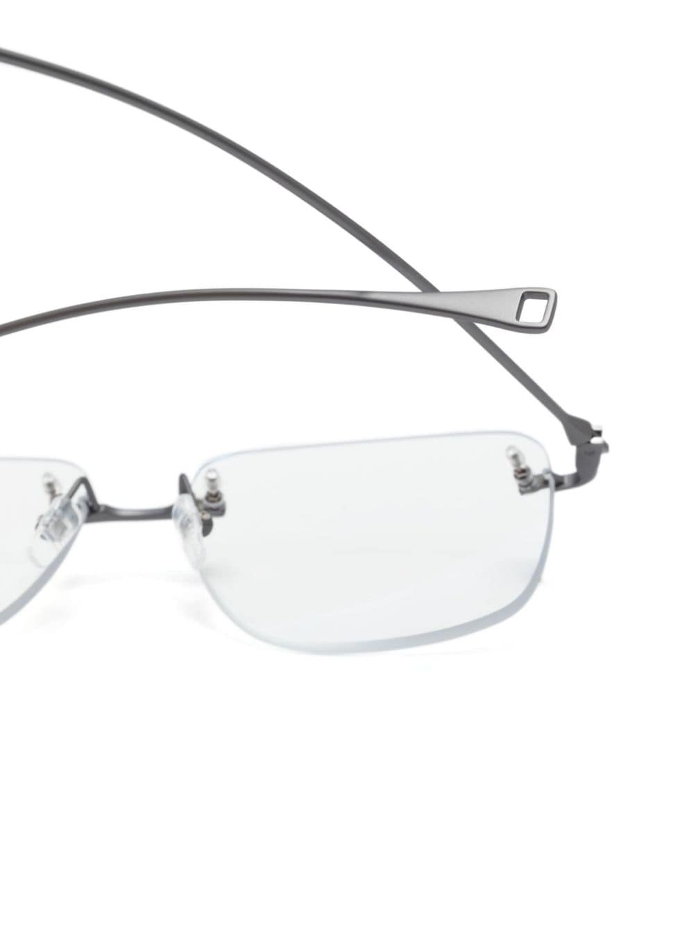 Shop Dita Eyewear Rectangle-frame Thin-arms Glasses In Grey