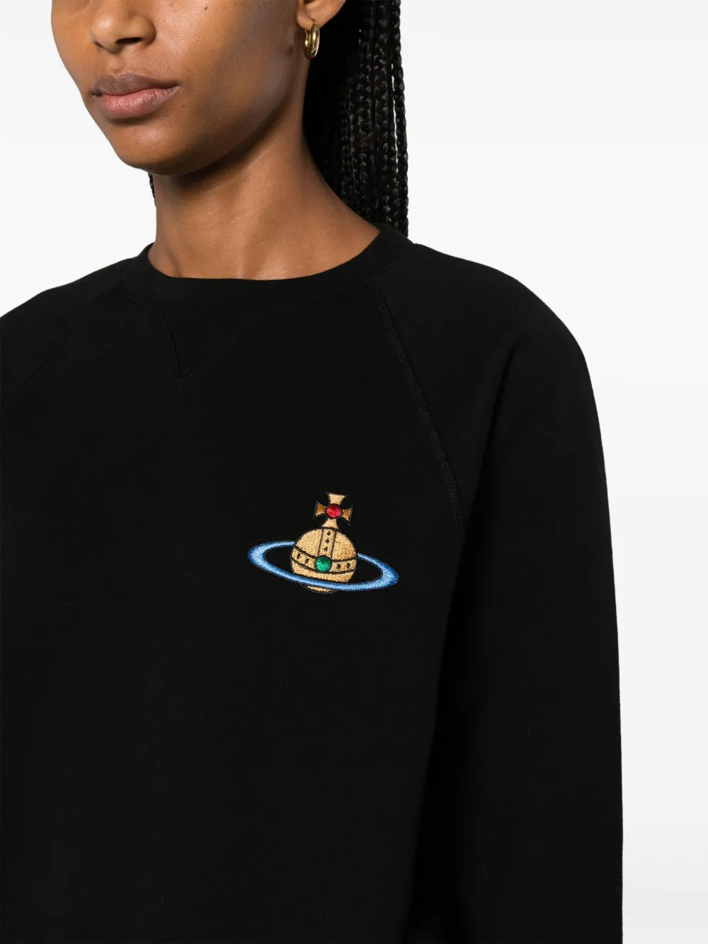 Shop Vivienne Westwood Orb-embroidered Sweatshirt In Black