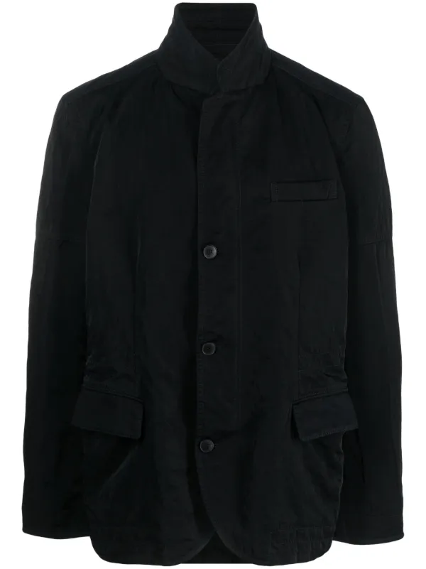 Valentino Garavani Button-up Cotton Shirt Jacket in Black