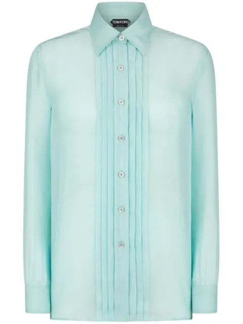 TOM FORD plissé-detail silk shirt