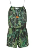 Lygia & Nanny Laya leaf-print playsuit - Green