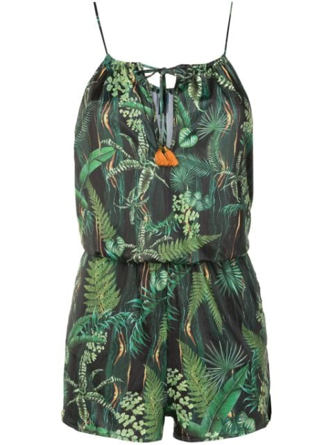 Lygia & Nanny Laya leaf-print playsuit