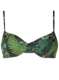 Lygia & Nanny Cassis leaf-print bikini top - Green