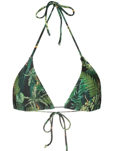 Lygia & Nanny Hanna leaf-print bikini top