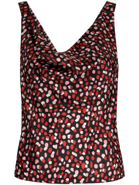 Cynthia Rowley top de seda sin mangas con cuello desbocado