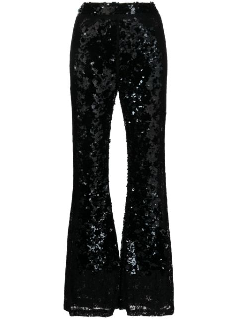 Cynthia Rowley high-waisted sequinned flared trousers