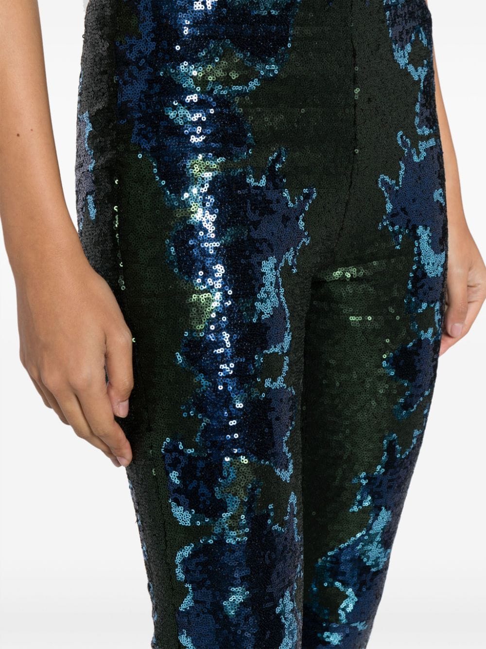 Shop Cynthia Rowley High-waisted Flared Trousers In Green