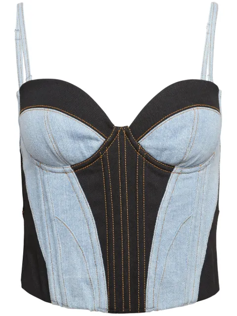 Fleur Du Mal two-tone denim bustier