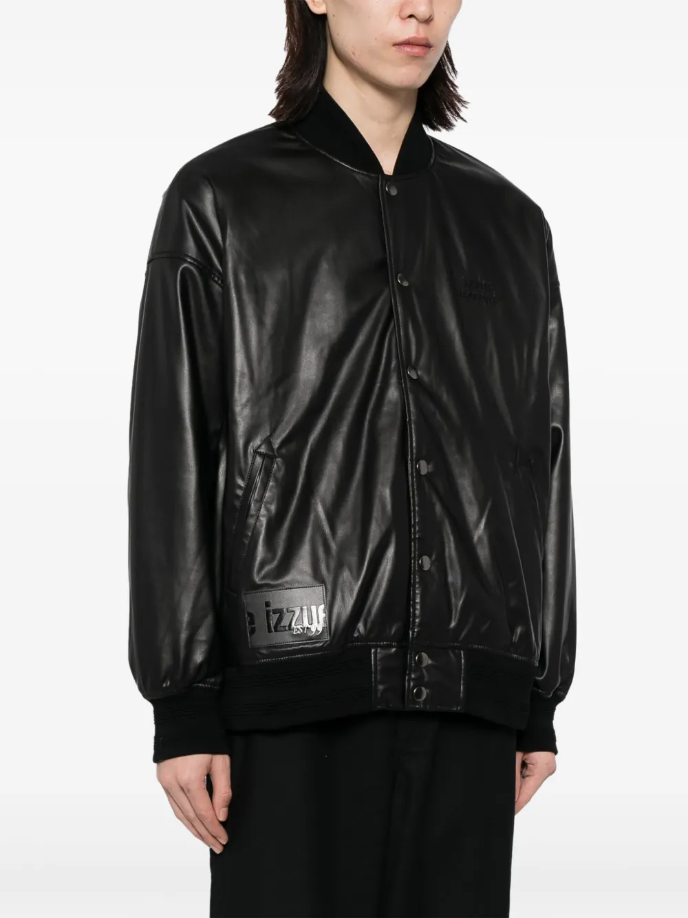 Shop Izzue Logo-appliqué Bomber Jacket In Black