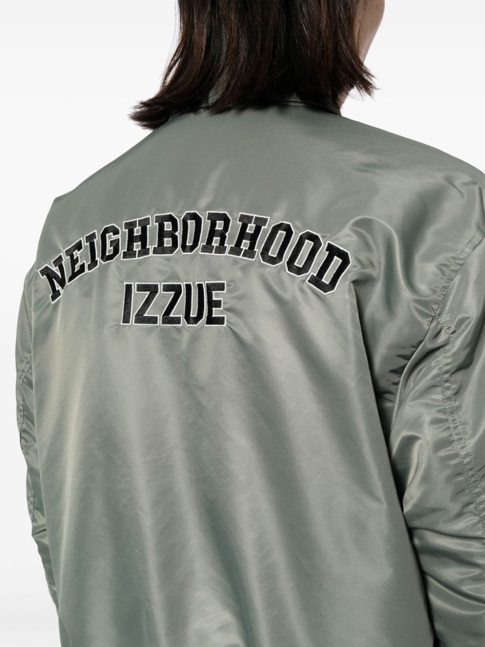 Shop Izzue Logo-embroidered Bomber Jacket In Green