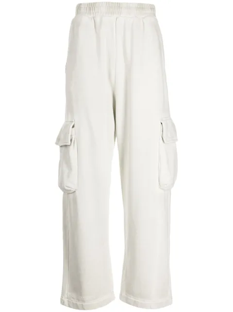 izzue wide-leg elasticated-waistband cargo trousers