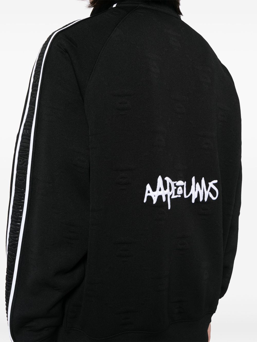 Shop Aape By A Bathing Ape Logo-appliqué Funnel-neck Jacket In Black