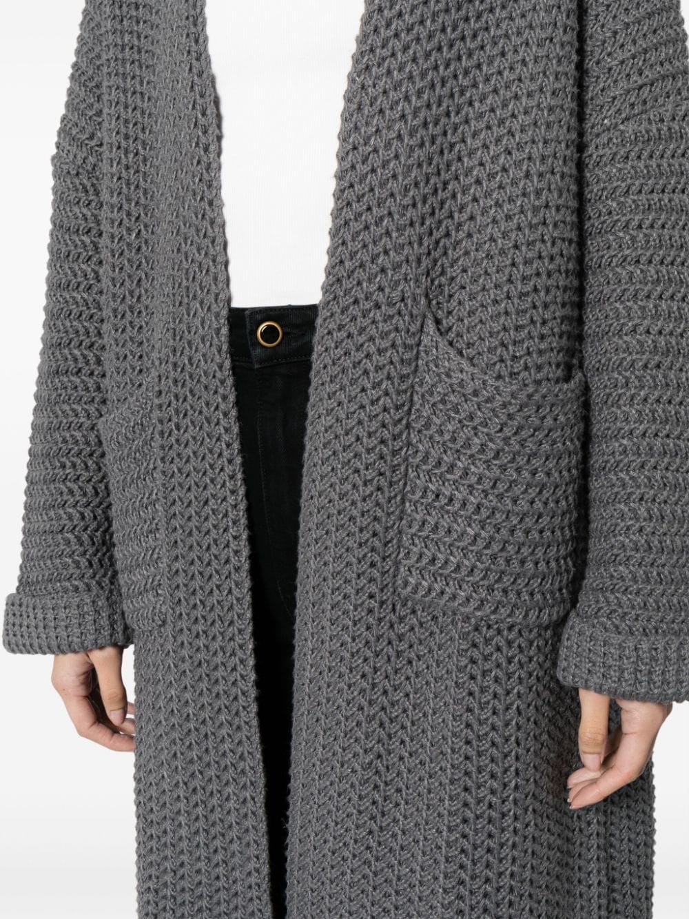 Shop B+ab Shawl-collar Knitted Cardi-coat In Grey