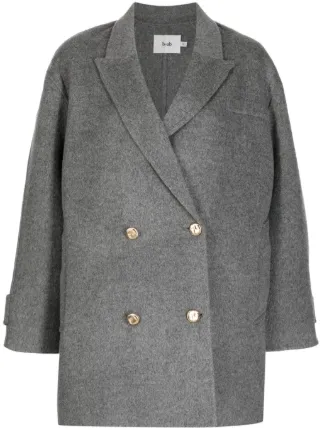 b+ab Oversized double-breasted Wool Coat | Grey | FARFETCH CA