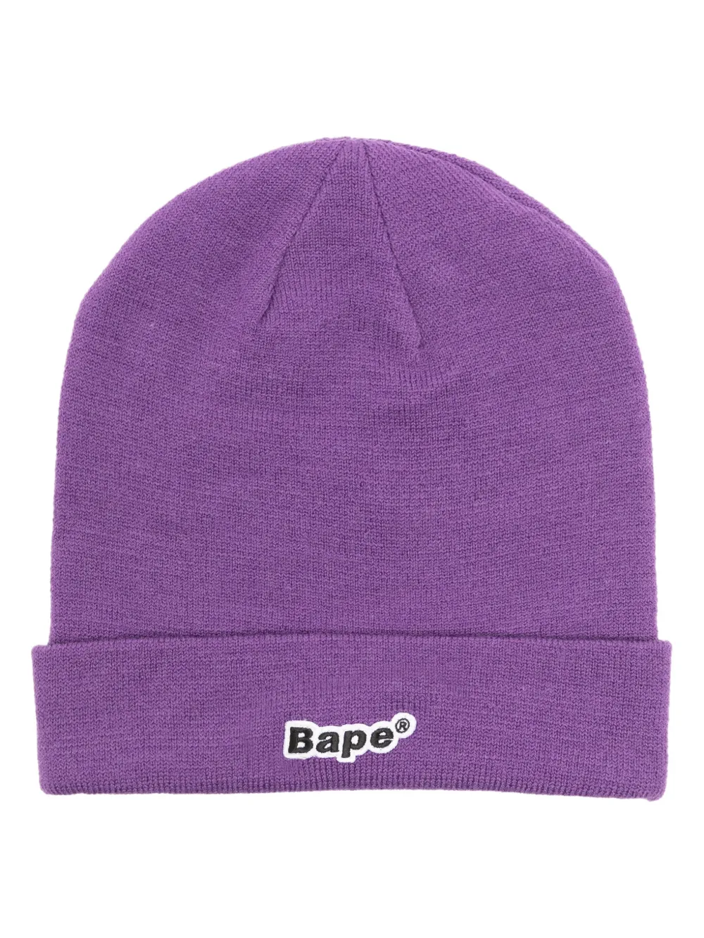 A Bathing Ape Bape-patch Knitted Beanie In Purple