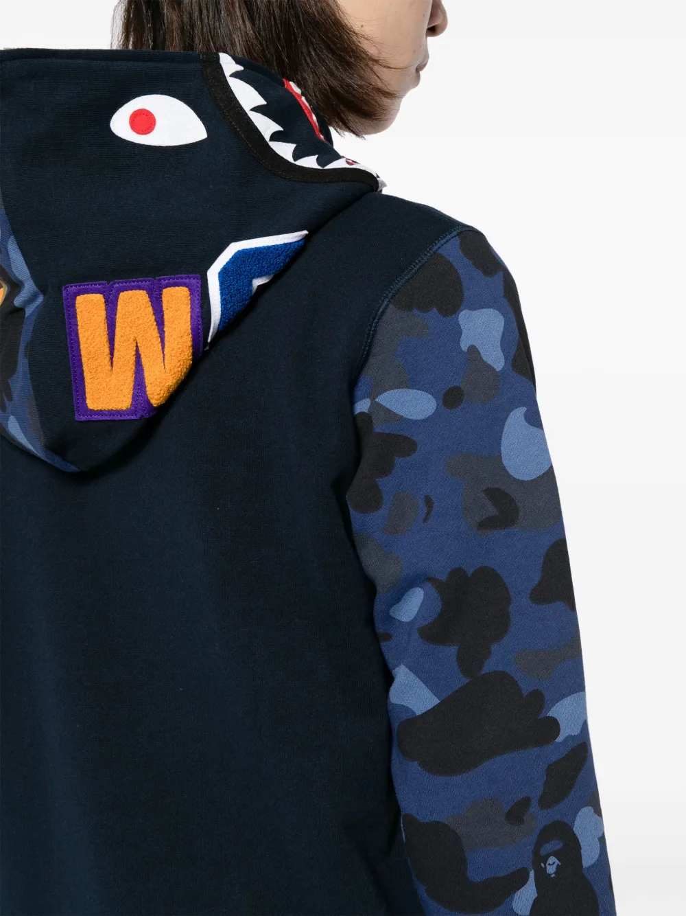 A BATHING APE® Shark camouflage-pattern Cotton Hoodie - Farfetch