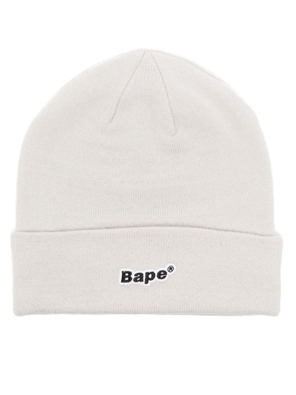 A Bathing Ape Bape-patch Knitted Beanie In Grey