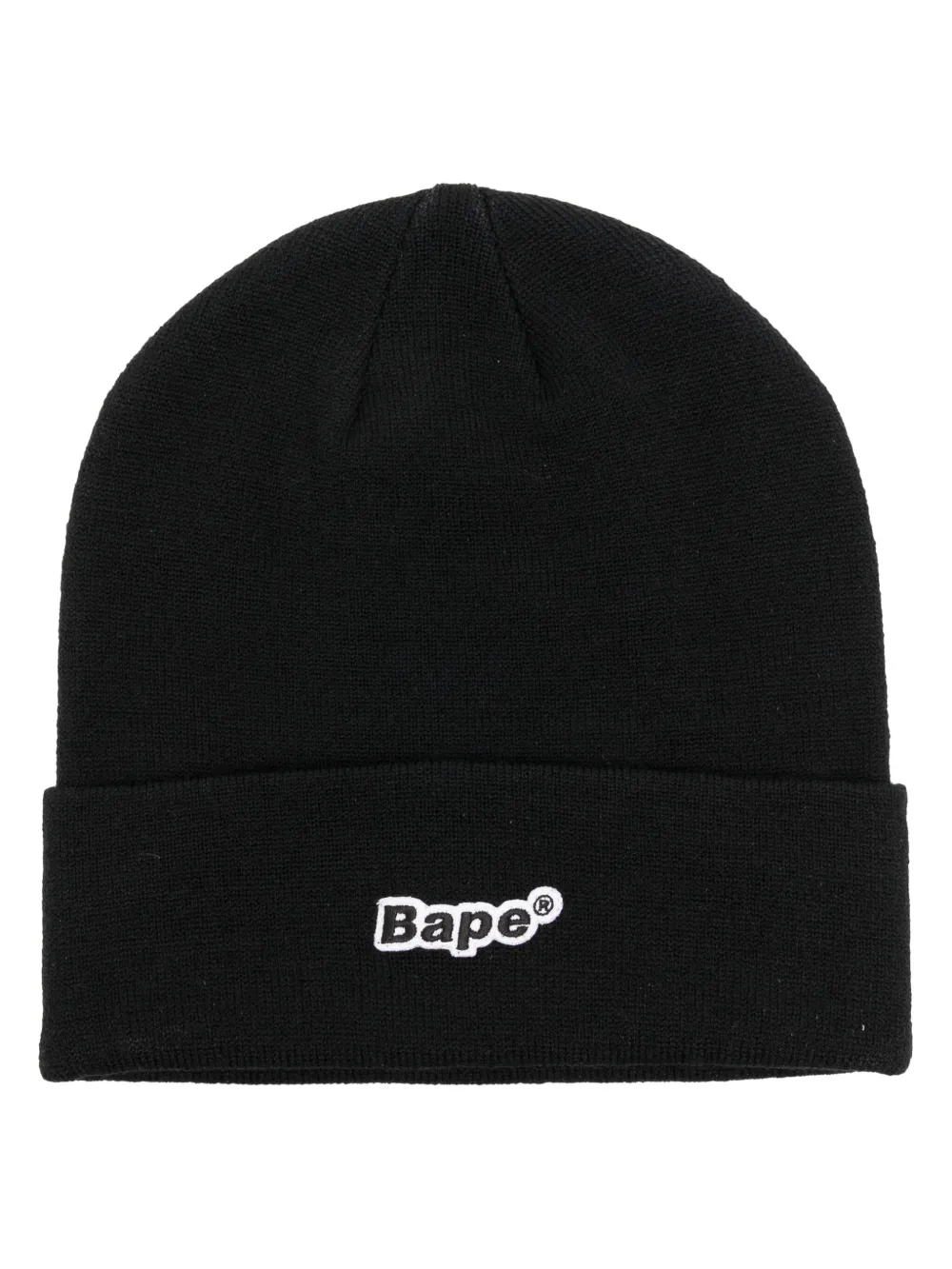 Image 1 of A BATHING APE® Bape-patch knitted beanie