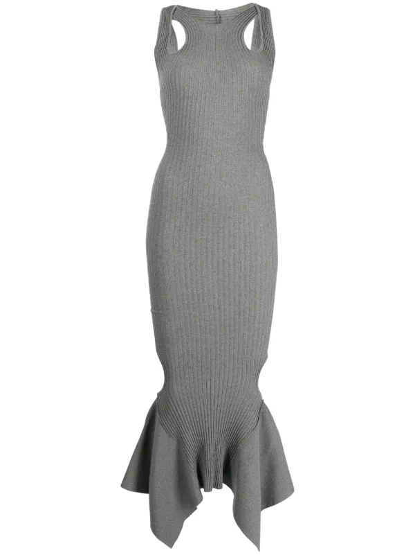 white christmas dresses Island Blue Rib Knit Cut Out Maxi Dress main image 1