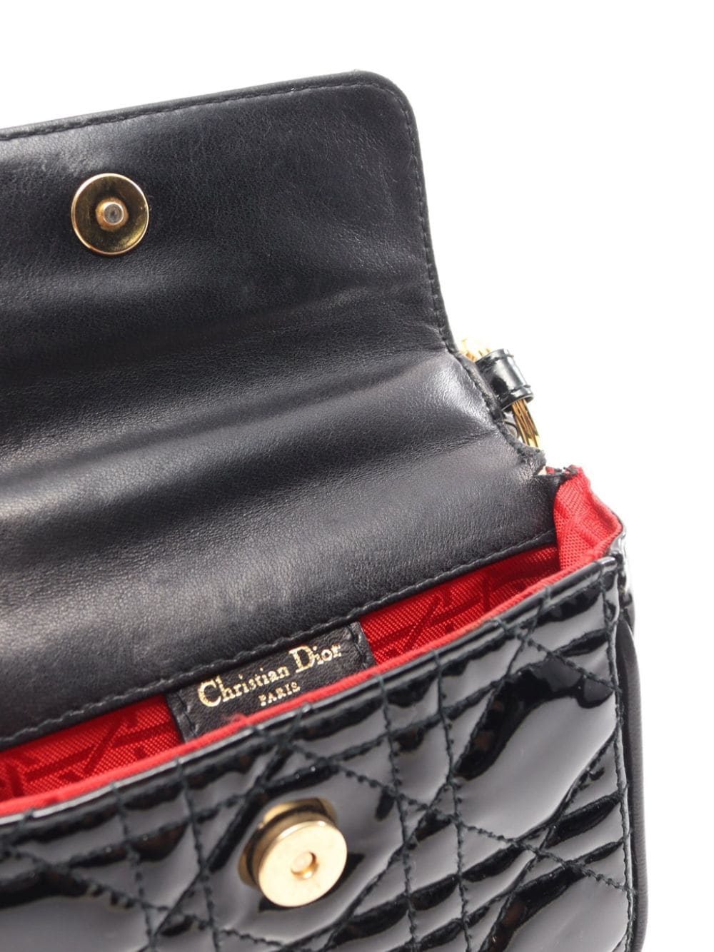 Pre-owned Dior 2000s  Cannage Flap Shoulder Bag In Black