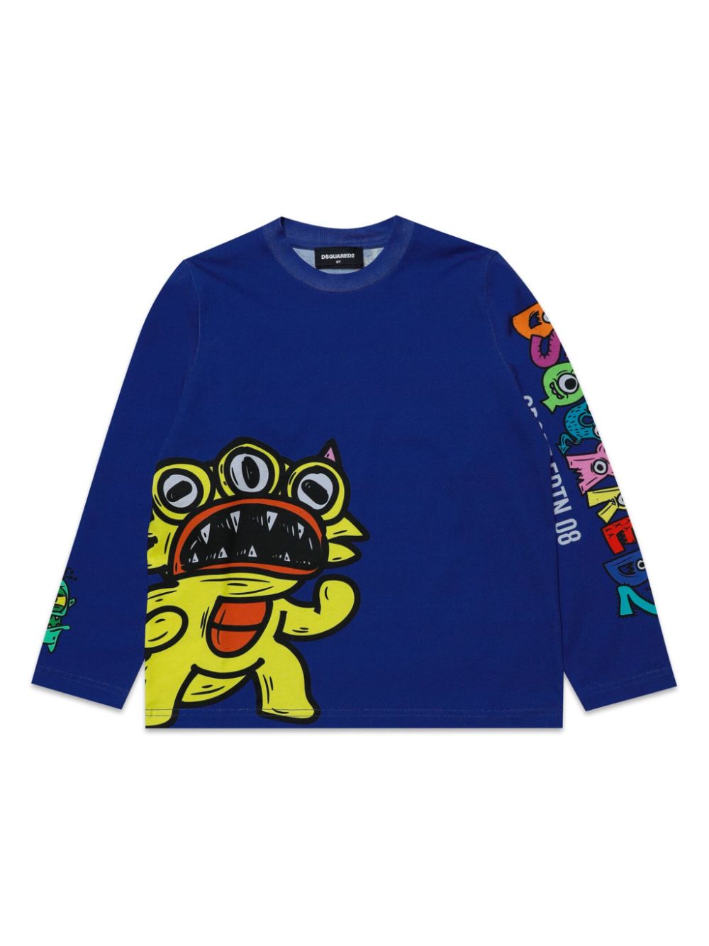 Dsquared2 Kids' Graphic-print Cotton Sweatshirt In Blue