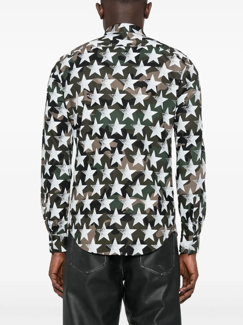 Valentino Garavani star-print cotton shirt Zwart