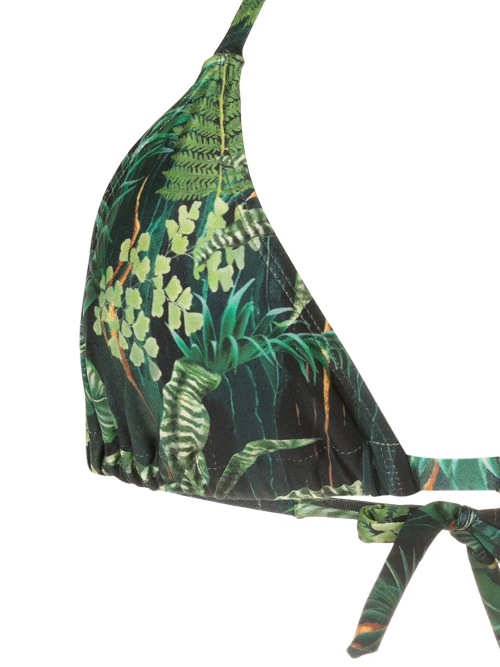 Shop Lygia & Nanny Iasmin Leaf-print Bikini Top In Green