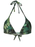 Lygia & Nanny Iasmin leaf-print bikini top - Green