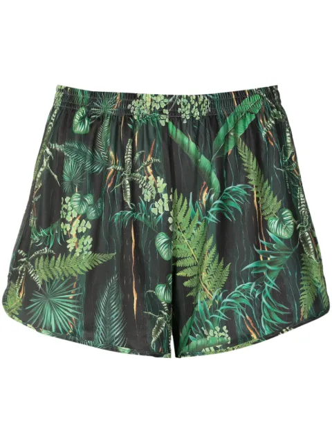 Lygia & Nanny Lee leaf-print mini shorts