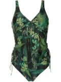 Lygia & Nanny Bruma twisted leaf-print tankini - Green