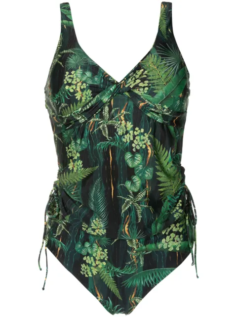 Lygia & Nanny Bruma twisted leaf-print tankini