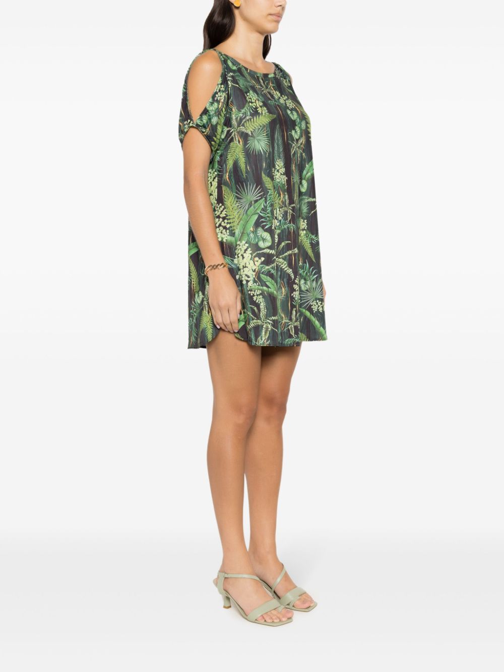 Shop Lygia & Nanny Allat Leaf-print Tunic In Green