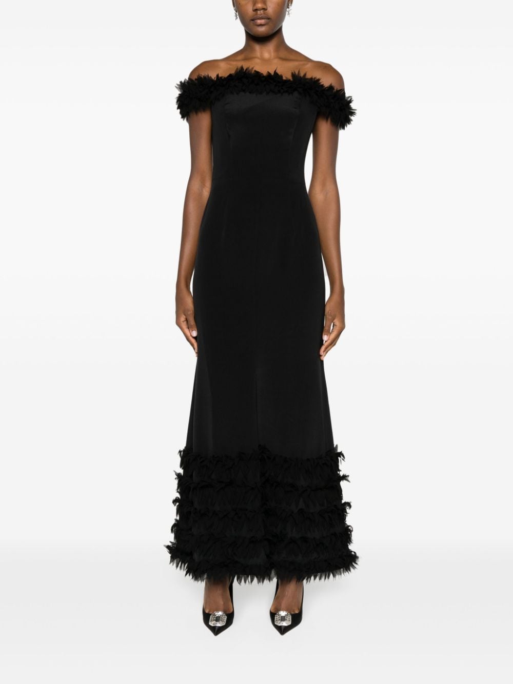 Shop Tove Bodhi Silk Maxi Dress In Black