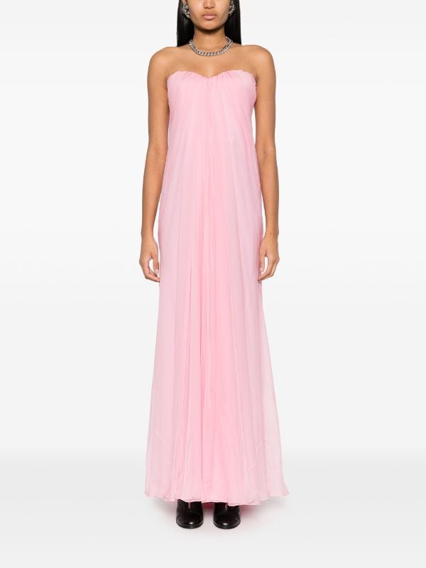 Alexander McQueen Strapless Draped Maxi Dress - Farfetch