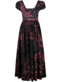 Cynthia Rowley floral-print empire-line midi dress - Black
