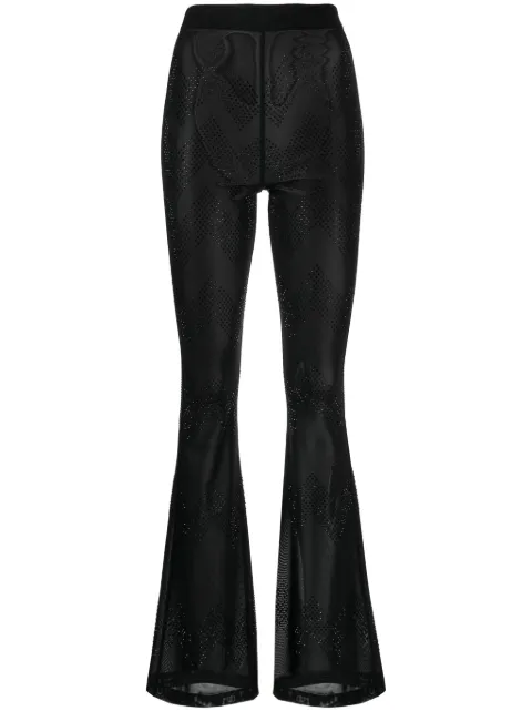 Cynthia Rowley Amelia crystal-embellished mesh trousers