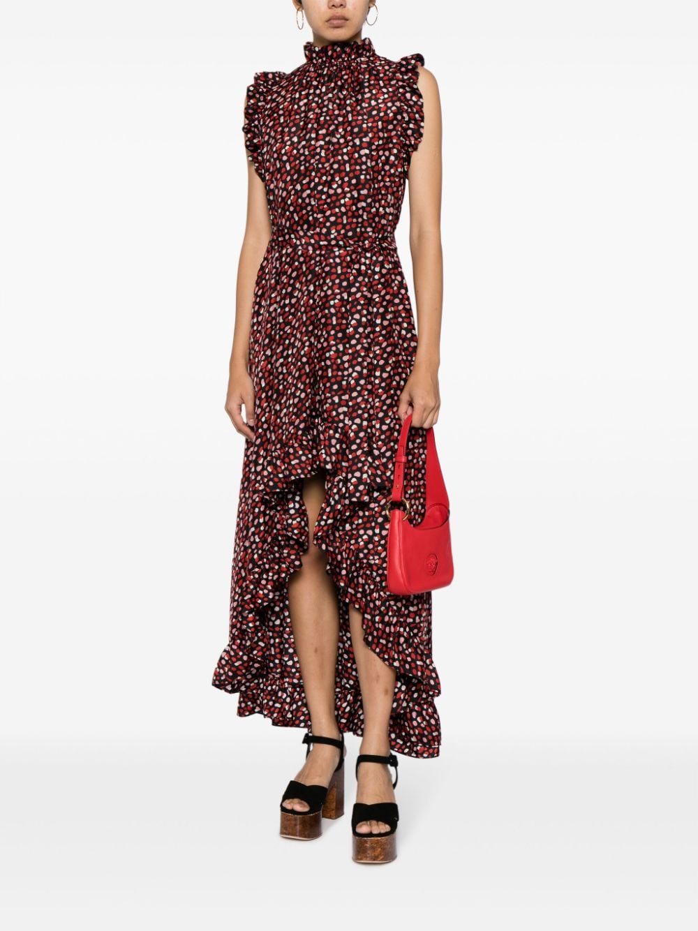 Cynthia Rowley graphic-print silk dress Zwart