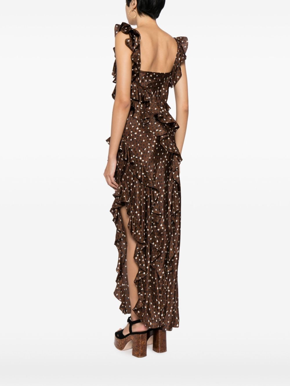 Cynthia Rowley Ruffled polka-dot Silk Maxi Dress - Farfetch